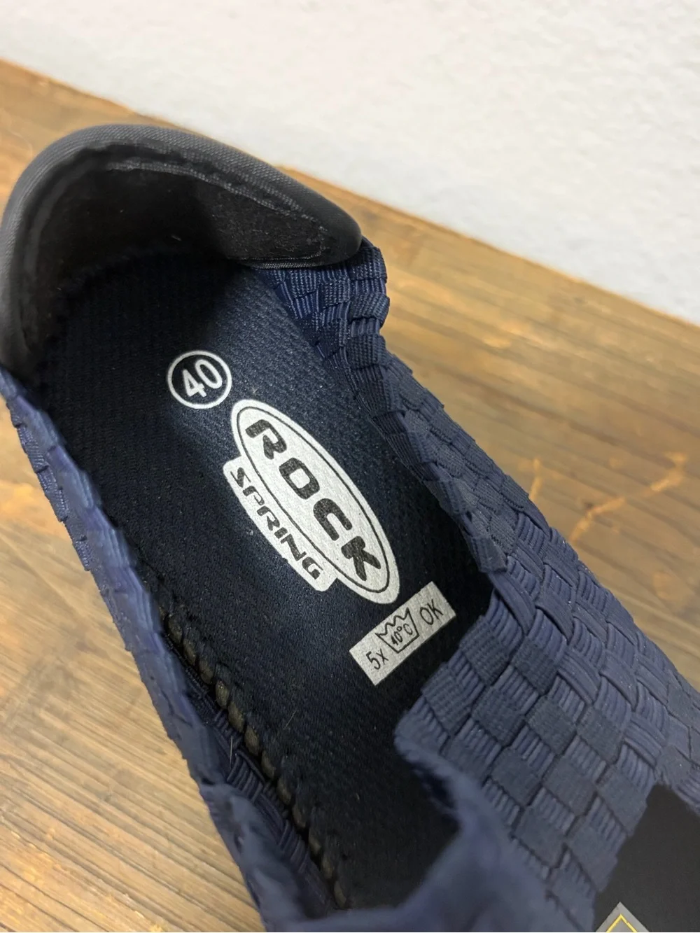 Rock Spring NWT Navy Blue Woven Mary Jane Wedge Sandals - Size 9